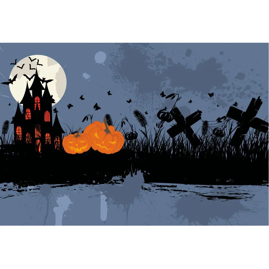 Хэллоуин фон страшная Тыква замок на озере Праздничная фотография семья