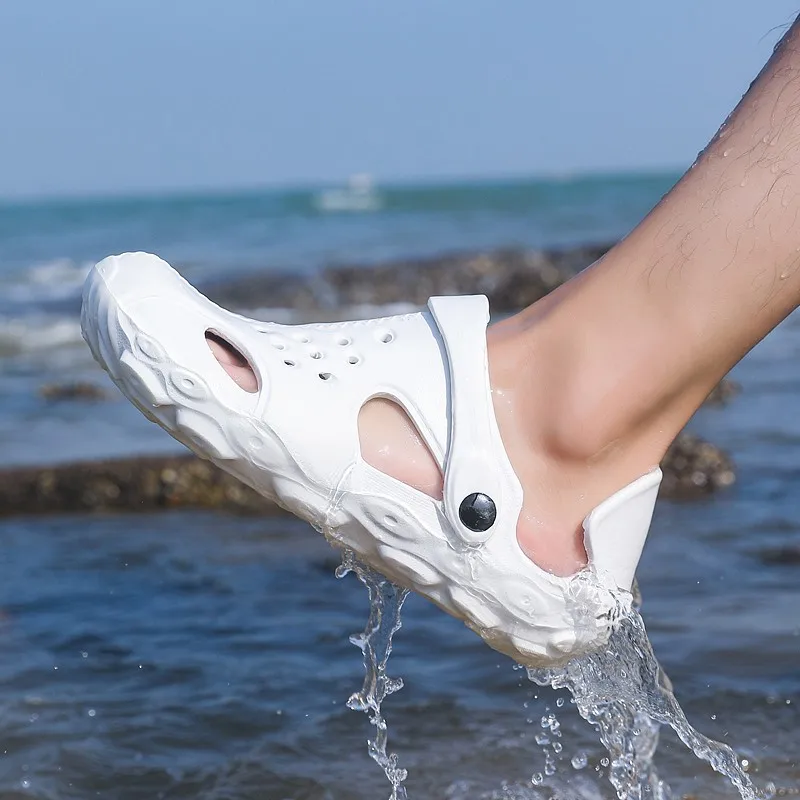 

Туфли мужские водонепроницаемые износостойкие, Классическая пляжная обувь, перфорированная плоская подошва, для прогулок, крутая Повседне...