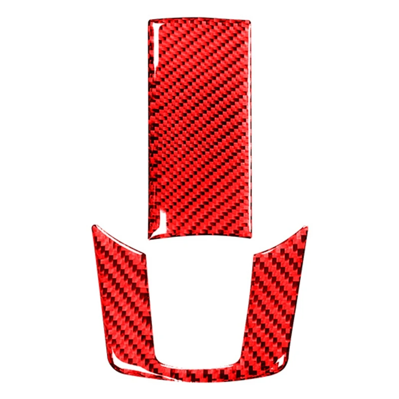 

for Dodge Challenger 2011-2014 Car Accessories Carbon Fiber Steering Wheel Decor Cover Panel Trim Sticker, Red