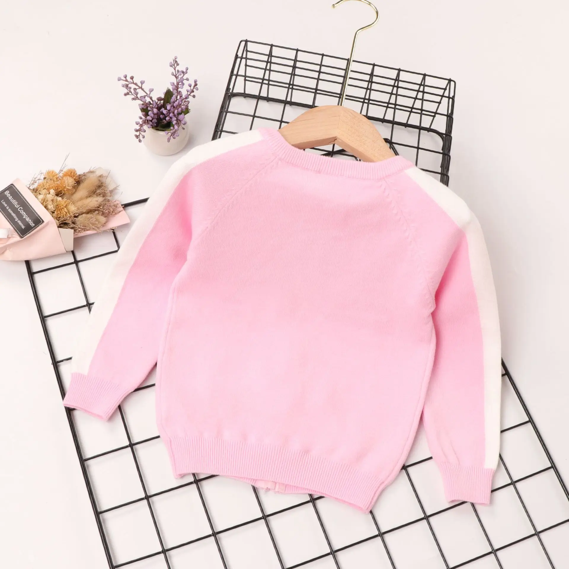 Модный свитер кардиган для девочек тонкие свитера весна осень Детская вязаная