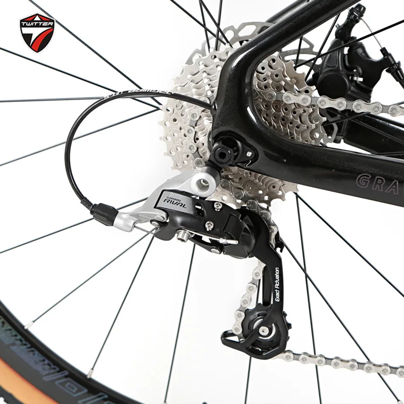 Купить TWITTER GRAVEL-V2-RS-24-speed Маленький Комплект алюминиевых колес с углеродным рулем и полностью скрытым маршрутом 700C, велосипед из углеродного волокн...