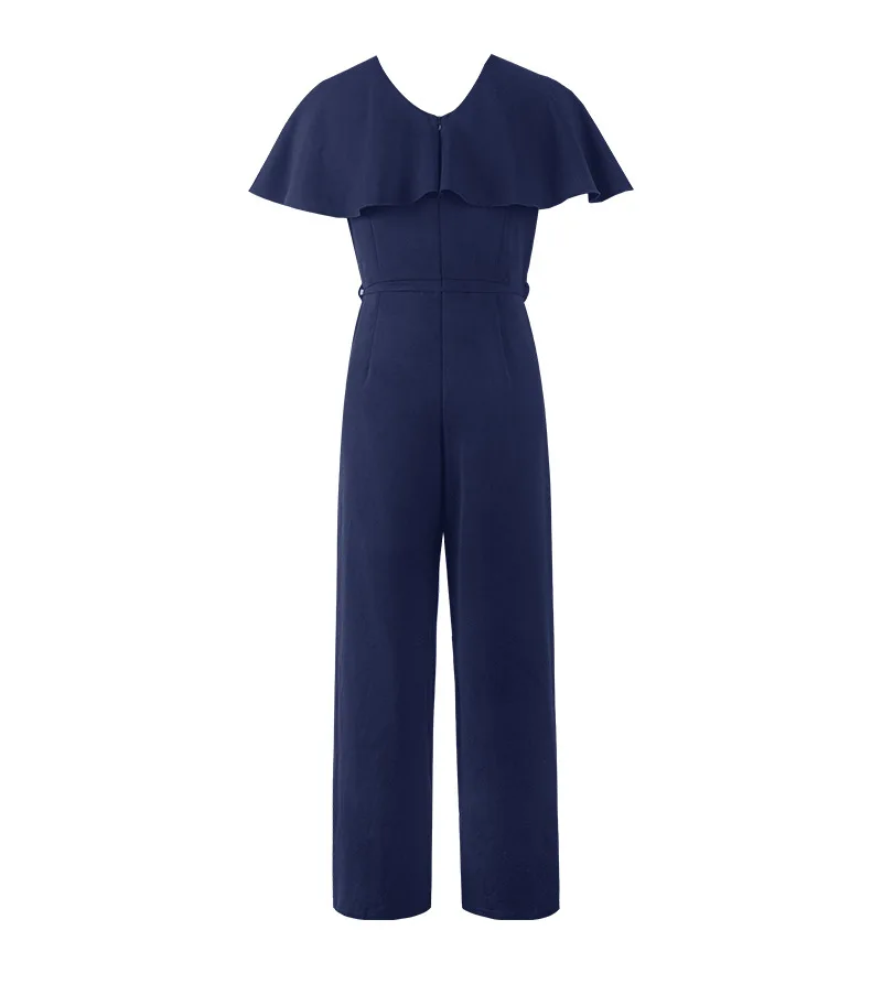 

2021 European and American Summer New Products Women's V-Neck Fashion Temperament Casual High Waist Loose Jumpsuit