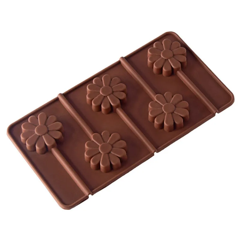 Новые креативные 5 решеток шоколадные Цветы Силиконовые формы для выпечки милые