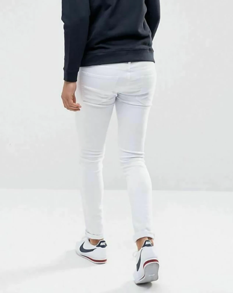 

Wimilous Men's Jeans Fashion Korean Denim Slim Stretch Trousers Skinny Pants