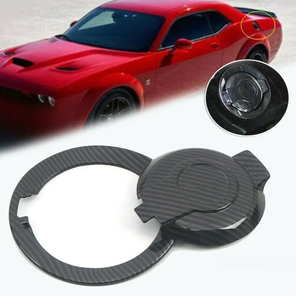 

Carbon Fiber Oil Fuel Tank Cap Cover Trim Door Gas Filler Cap for Dodge Challenger 2015-2019
