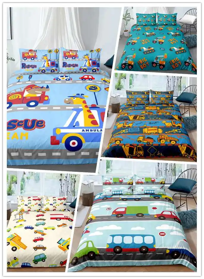 

Cartoon Racing Lightning Cars bedding set for Boys Home decor single size bed sheet set Twin duvet cover Kids