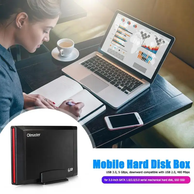 OImaster EB-330U3 3,5 дюймов USB3.0 для SATA высокоскоростной SDD HDD корпус внешний жесткий диск корпус hdd коробка