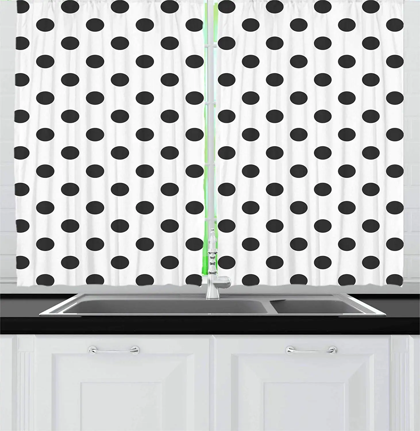 Ретро затемненные занавески Ностальгический узор в горошек с большими круглыми