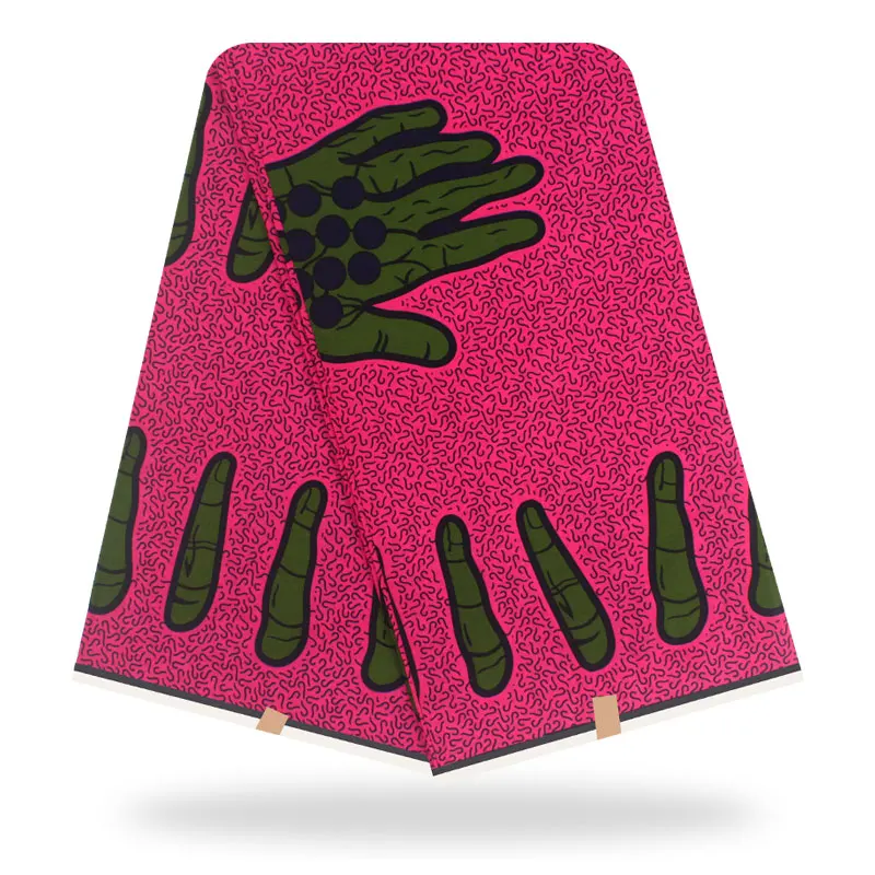 2020 модный дизайн розово-красный 100% хлопок нигерийская настоящая восковая ткань с