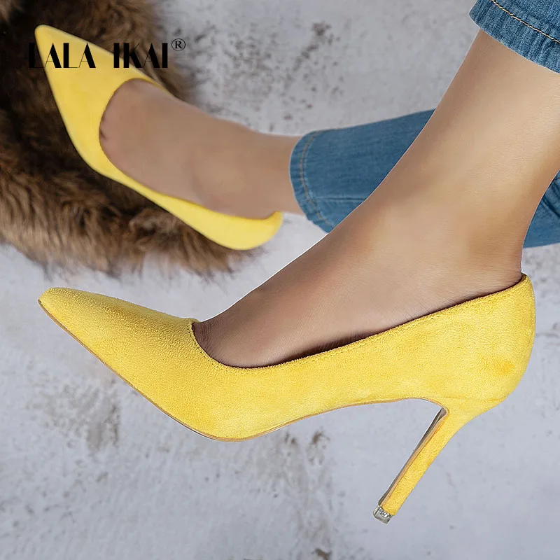 Женские офисные туфли лодочки с острым носком на высоком каблуке|Женские туфли| |