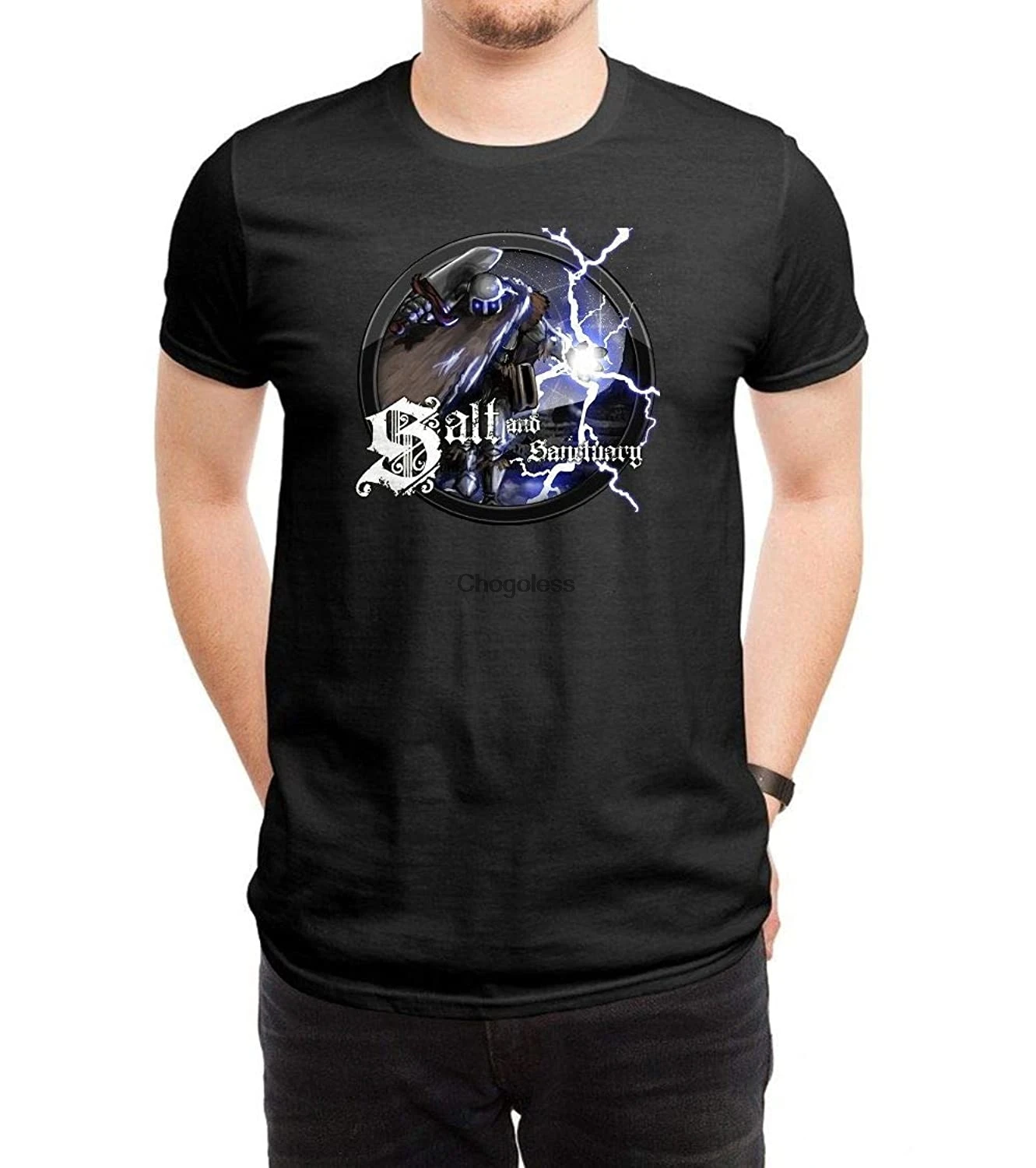 Мужская футболка с логотипом соль и святище (1) | одежда