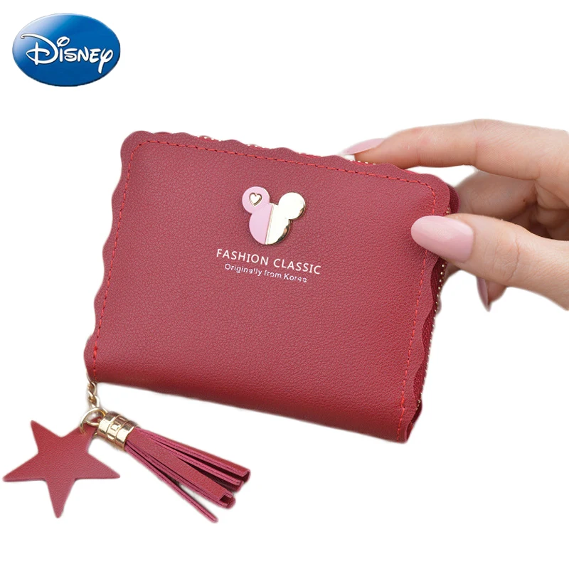 Маленький кошелек disney lady с Микки Маусом короткий на молнии кисточками для ключей