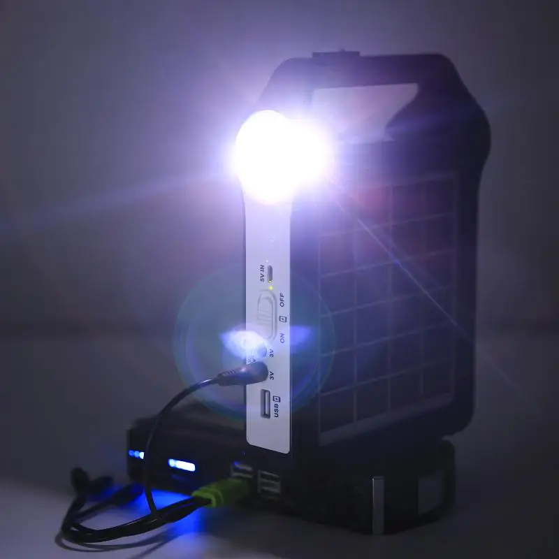 Rechargeable 6V Portable Solar Panel Power Storage Generator System USB Charger with Lamp Lighting Home Energy Kit | Обустройство