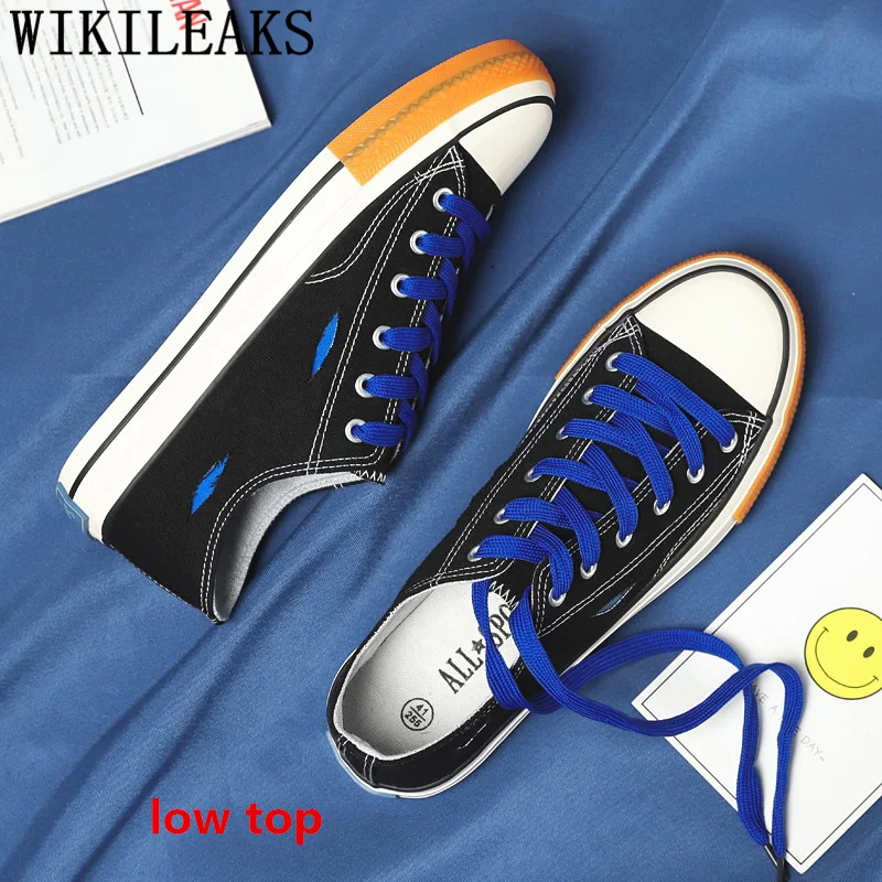 High Top Sneakers White Shoes Men Fashion Canvas Mens Casual Hot Sale Sepatu Pria Calzado Hombre Buty Meskie |
