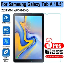 3Pcs Tempered Glass for Samsung Galaxy Tab A 10.5 2018 SM-T590 SM-T595 SM-T597 Tablet Screen Protector 9H Protective Film Glass