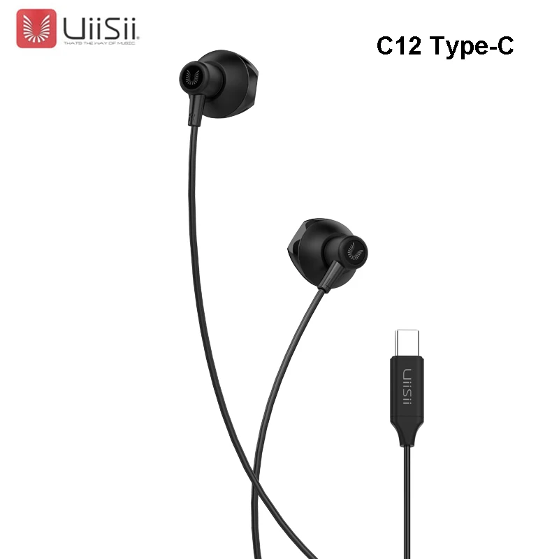 Новые игровые музыкальные наушники UiiSii USB Type C C12 динамические для телефона Huawei