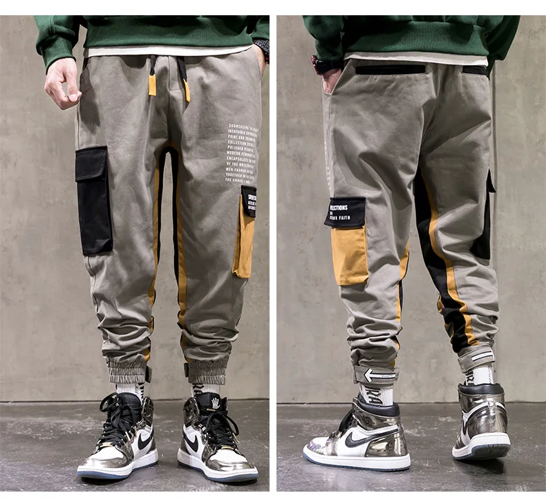 

New Harajuku overalls men's youth Multi Pocket loose casual pants men's Leggings