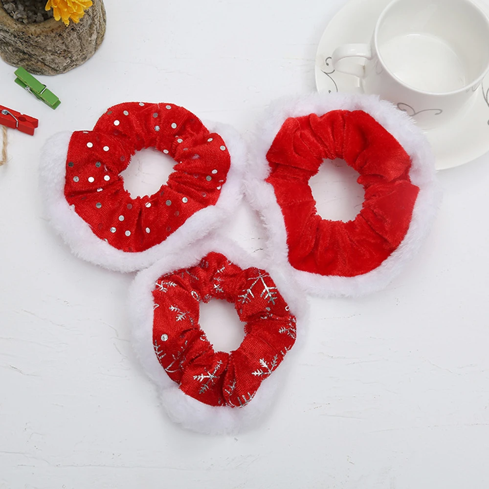 

Christmas Velvet Scrunchie Women Elastic Ponytail Holders Girl Soft Hair Band Elegant Hairband Fashion Hair Scrunchies Accessory