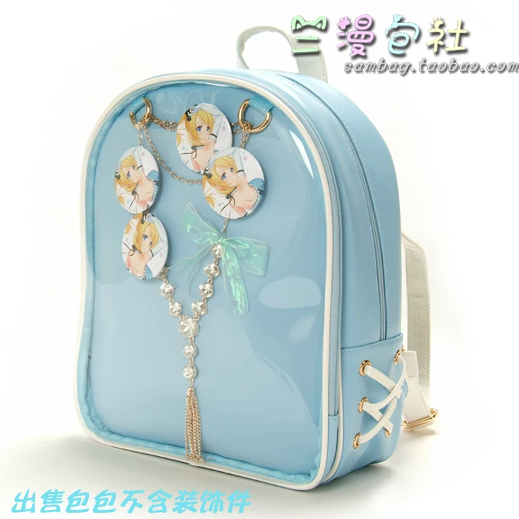 Аниме девушка карамельный цвет элегантный дизайн прозрачный рюкзак Itabag японский