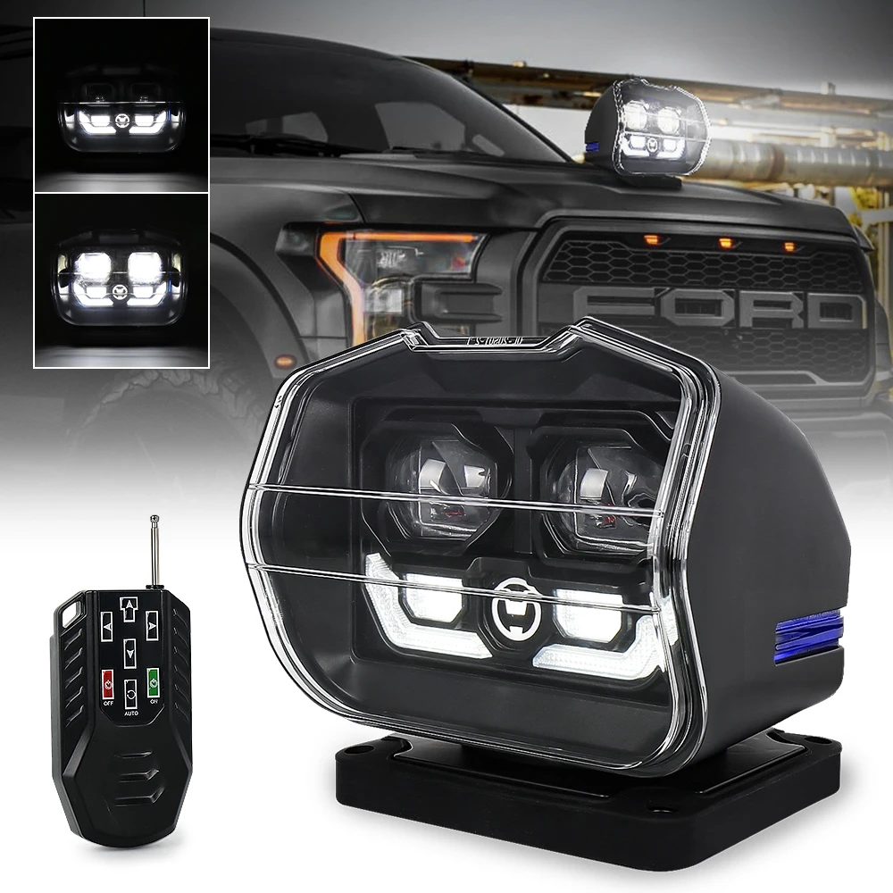 Rotate LED Remote Control Search Light Laser Spotlight For Marine Boat High Brightness Off-Road Vehicles Auxiliary Lamp
