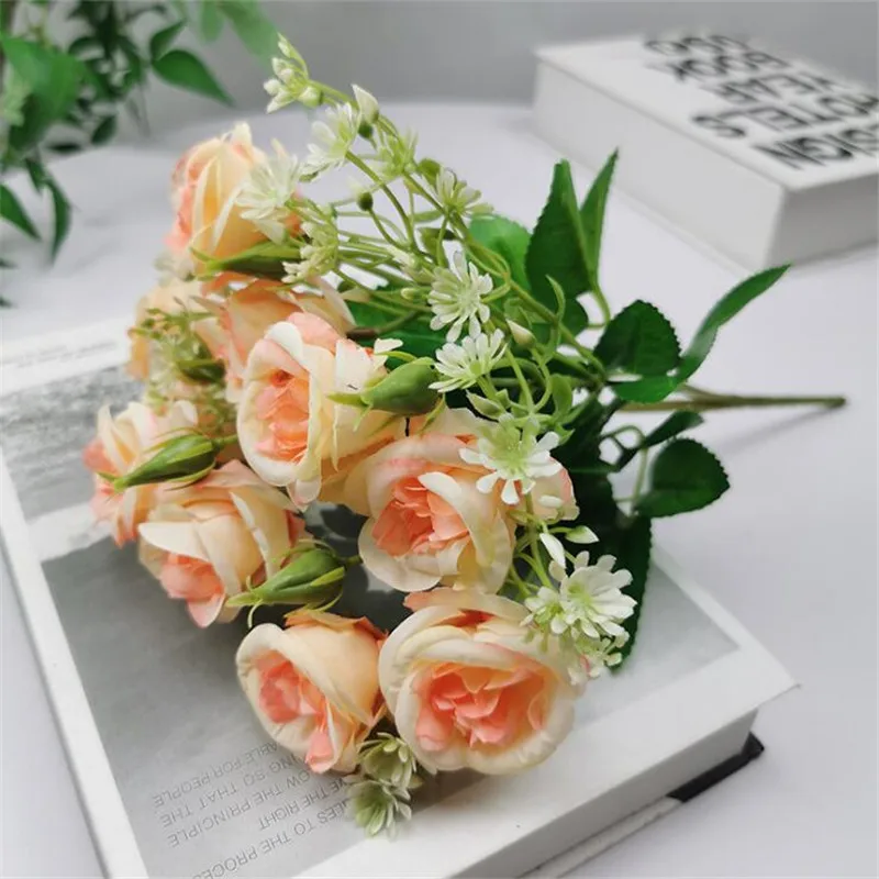 Искусственная Роза 10P (10 головок/бутон) имитация мини-розы длиной 11 81 дюйма