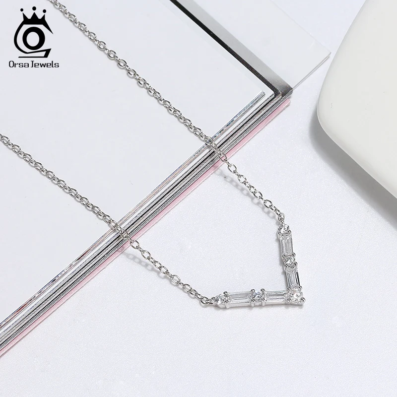 ORSA JEWELS S925 романтическое ожерелье набор серег-колец для женщин из стерлингового