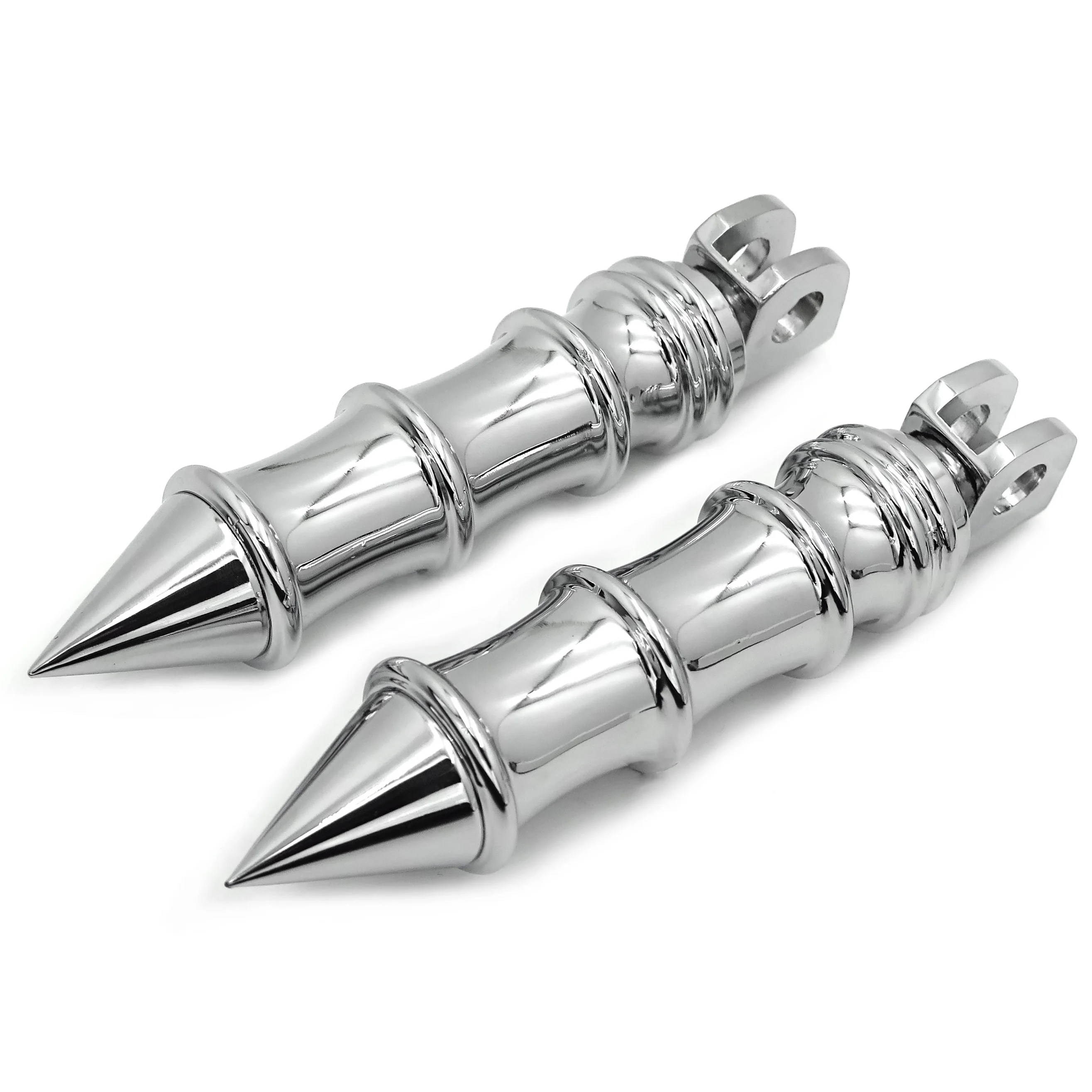 

For Front Kawasaki '00-'01 ZX-11R '04-'16 ZX-10R CHROME Aftermarket free shipping motorcycle part Spike Bamboo Footpegs Footrest