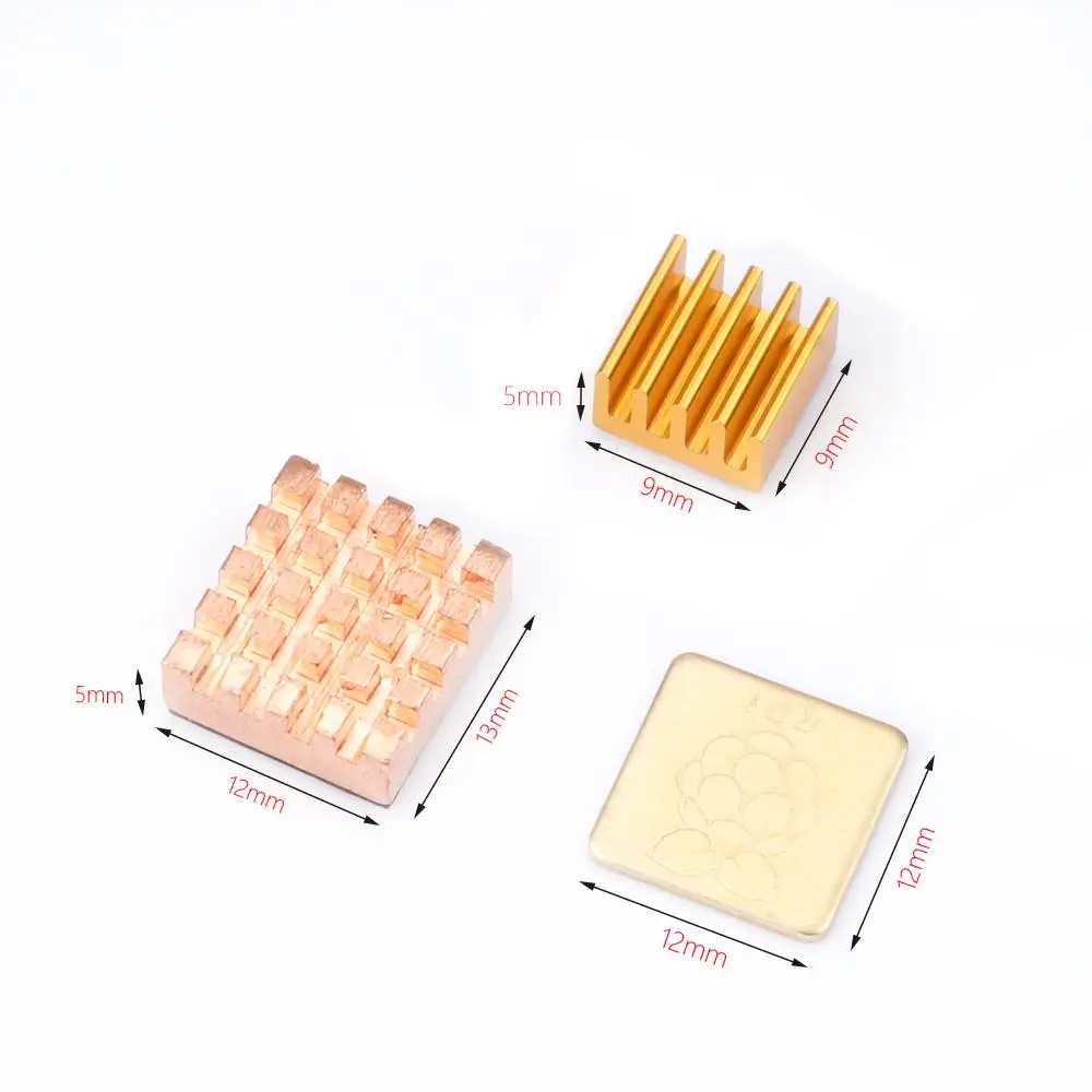 Охлаждение Raspberry berri Pi Pie 2 для быстрого радиатора (2 шт. чистой меди + 1 алюминиевый