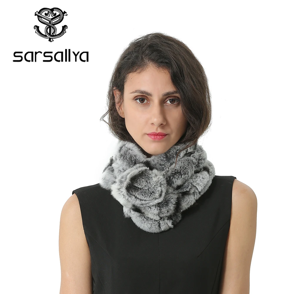 Зимний шарф женский меховой из кроличьего меха модный брендовый шарф-кольцо Infinity