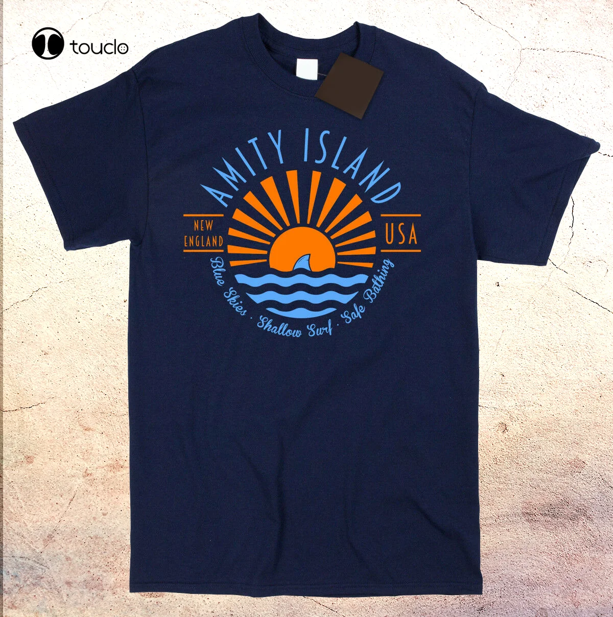 

Забавная футболка Amity Island фильм "Челюсти" Shark Tee 70S 80S-классическая ретро-футболка для подростков в стиле унисекс с цифровой печатью на заказ
