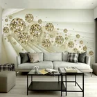 Фотообои 3D абстрактное искусство золотой шар фрески гостиная телевизор диван домашний декор самоклеящиеся водостойкие наклейки на стену фреска
