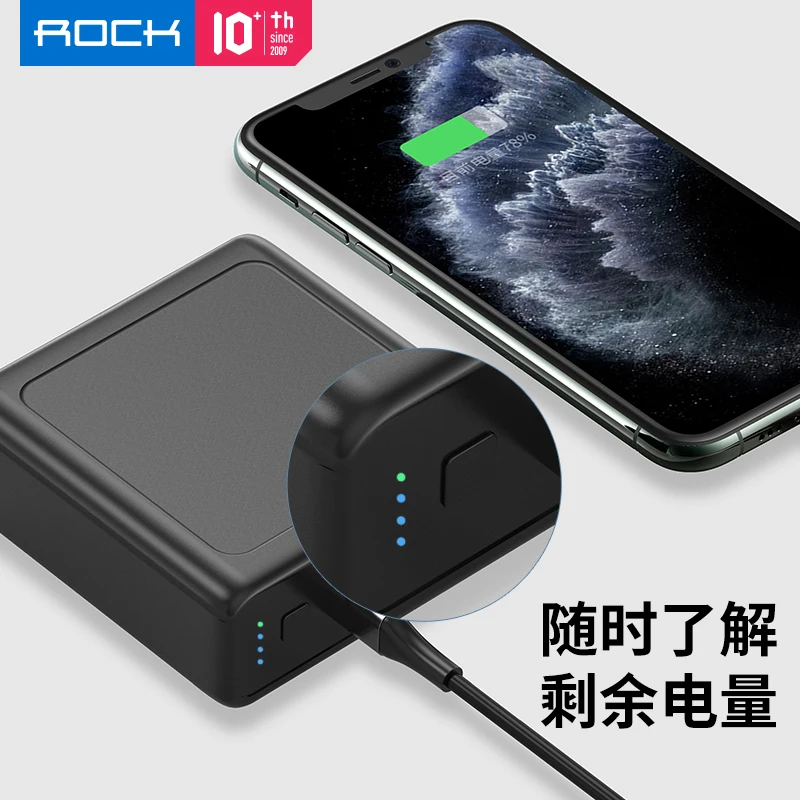 ROCK 10000 мАч 2 в 1 EU/US складной PD 3 0 QC USB зарядное устройство 18 Вт быстрая зарядка