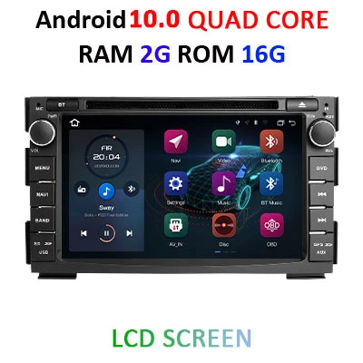 Ips DSP 4G 64G 2 Din Android 10 Автомобильный мультимедийный dvd-плеер для KIA Ceed 2009 2010 2011 2012 Авто радио gps навигация fm obd2 DVR - Цвет: 2G 16G LCD