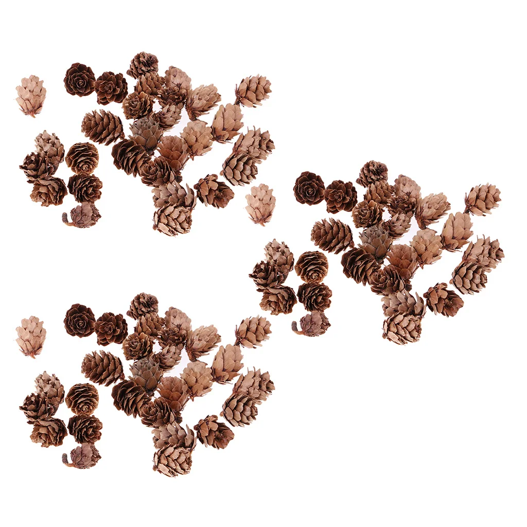 90 шт. маленькие натуральные сосновые конусы для рождественских украшений