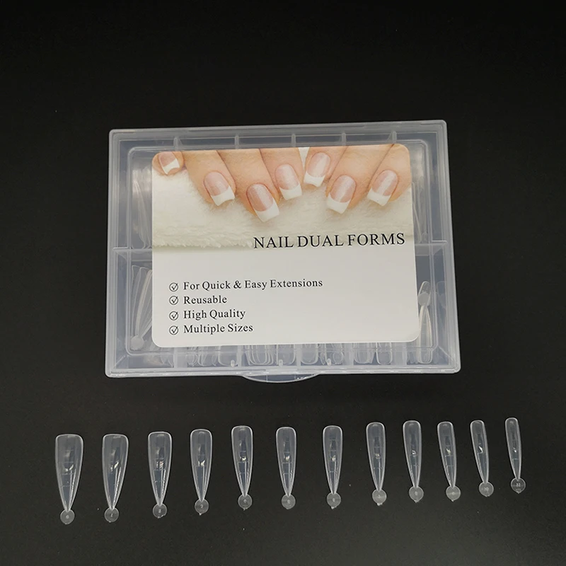 Прямые двойные формы полистирол для ногтей УФ дизайн гель украшение наращивание