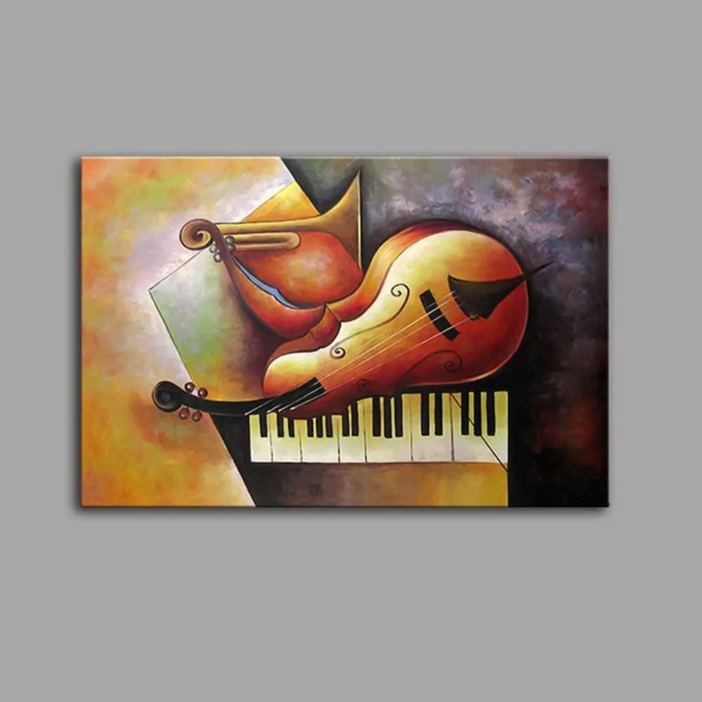 Ручная роспись Абстрактная Золотая фольга квадратная картина маслом синяя