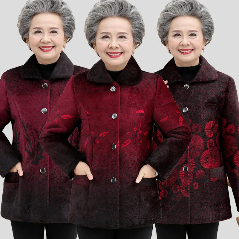 

Women Windbreaker Large Size Middle-aged Women's Clothing Women Winter Warm Coat 2020 New Imitation Mink Velvet Thick Coat