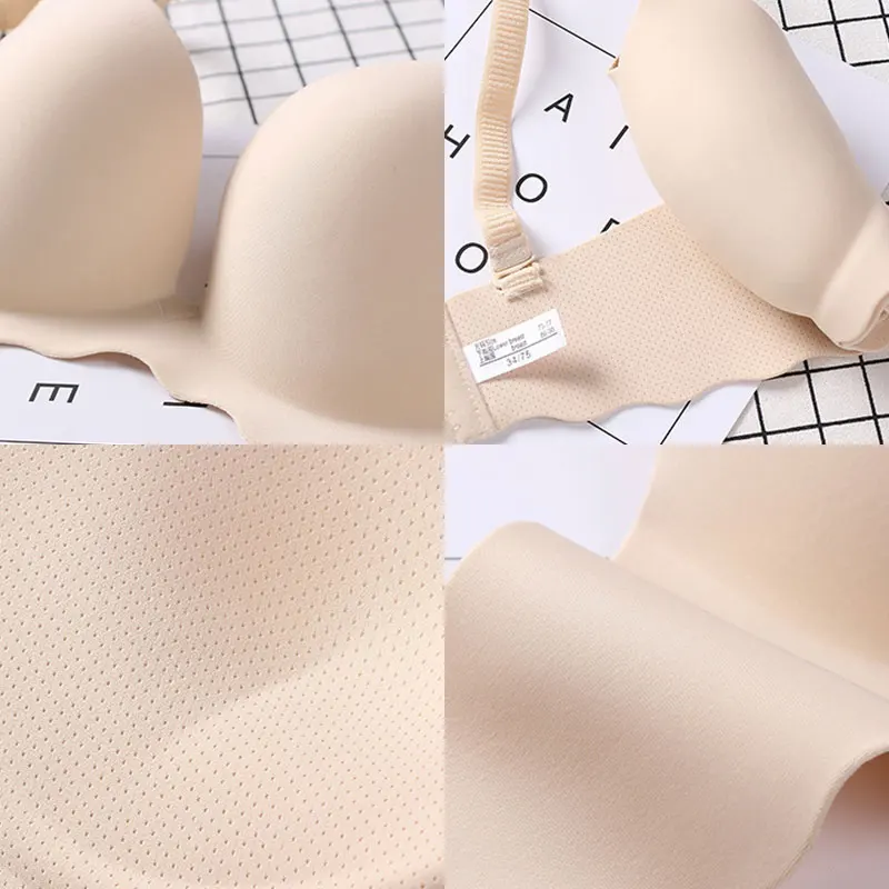

One-Piece Seamless Bra Sexy Deep V Push Up Bras For Women Simple Fashion Underwear Solid Color Lingerie Female Soft Intimates