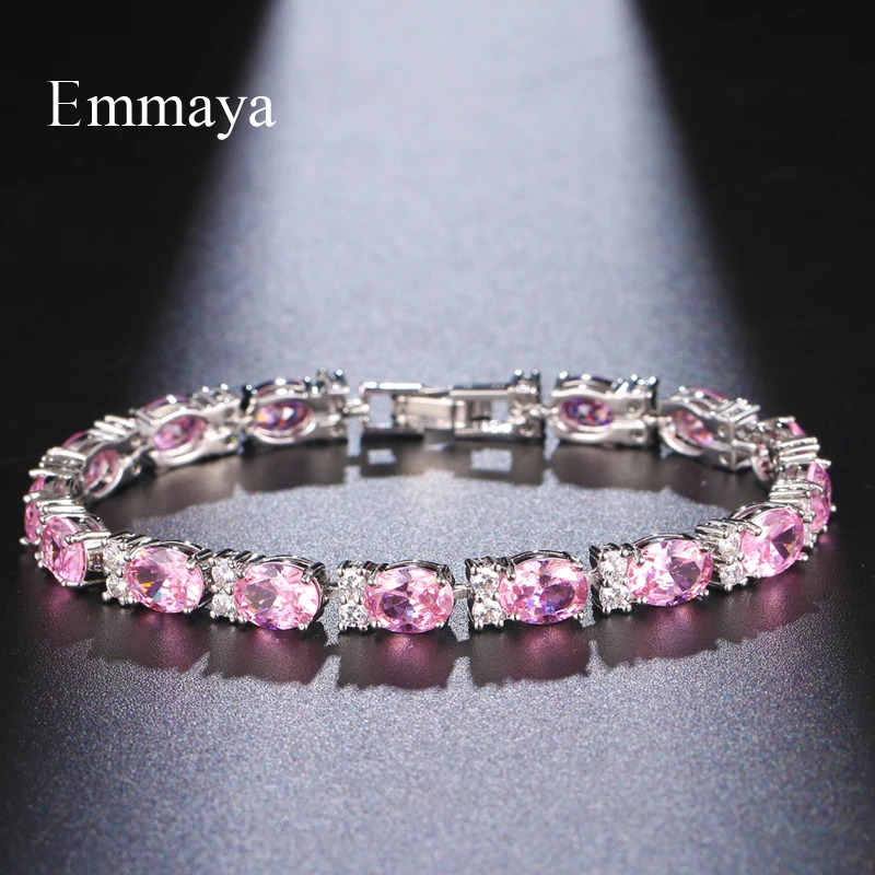 

Женский браслет EMMAYA, классический браслет с геометрическими фианитами, украшение для вечеринки, блестящий подарок, 5 цветов на выбор