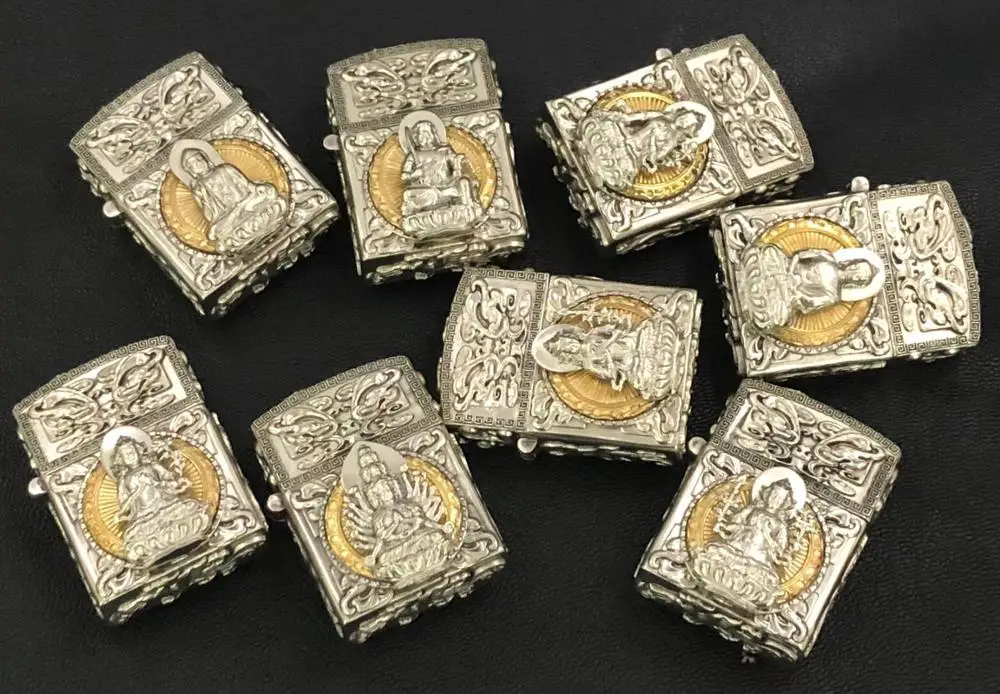 TH 8 видов стилей из тибетского серебра вращающийся обе стороны покровителя 12