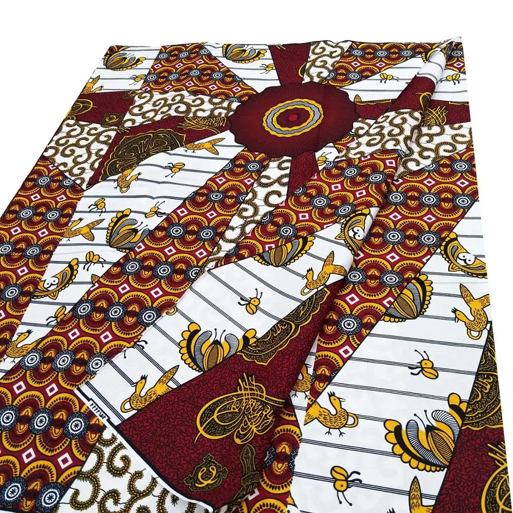 

2019 African Wax print fabric Ankara Nigeria wrapper wax fabric 100% pure cotton