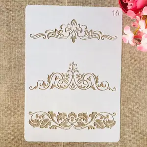 1Pcs A4 29*21cm Flower Border Edge Line DIY Layering Stencils Painting Scrapbook Coloring Embossing Album Decorative Template