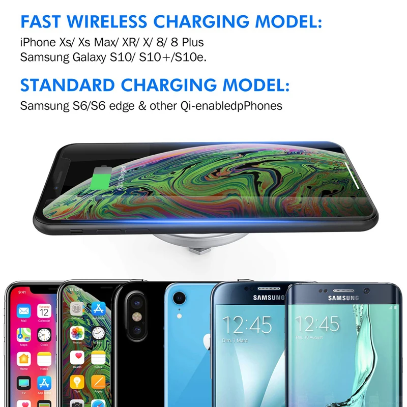 Беспроводное зарядное устройство для iPhone 11 Samsung Xiaomi mi9 | Мобильные телефоны и