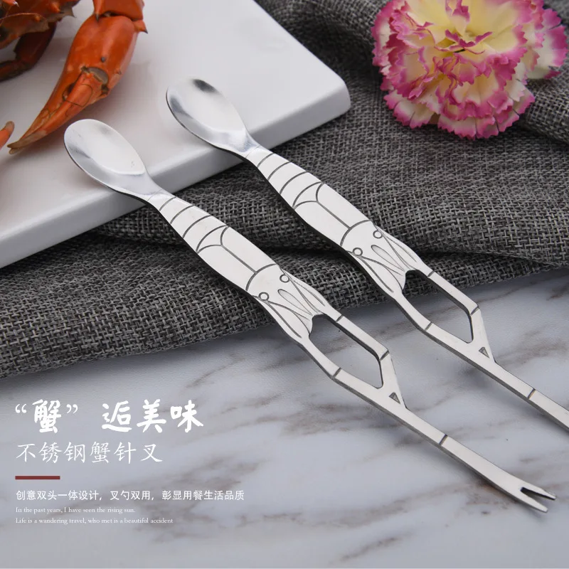 

1Pcs Stainless Steel New Crab Shape Die Cast Quick Shellfish Lobster Cracker Seafood Tools Clip Needle Fork Picks Pincer