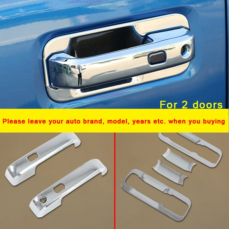 

Chrome Exterior 2-Door Handle Bowl Cup Cover Around Mouldings Trims For Ford F-150 Raptor 2017-2020 Car Auto Vehicle Accessories