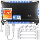 Светодиодная лента с разъемом для подсветильник Ки телевизора, гибкая лампа для телевизора с поддержкой Alexa 43IN-75IN, RGB, 5050SMD