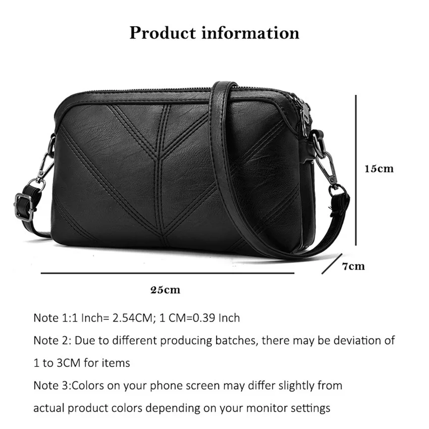 

JNKET Women's Bag Shoulder Handbag PU Leather Messenger Bag Detachable Shoulder Strap Crossbody Bag Two Zippers Bag Purse