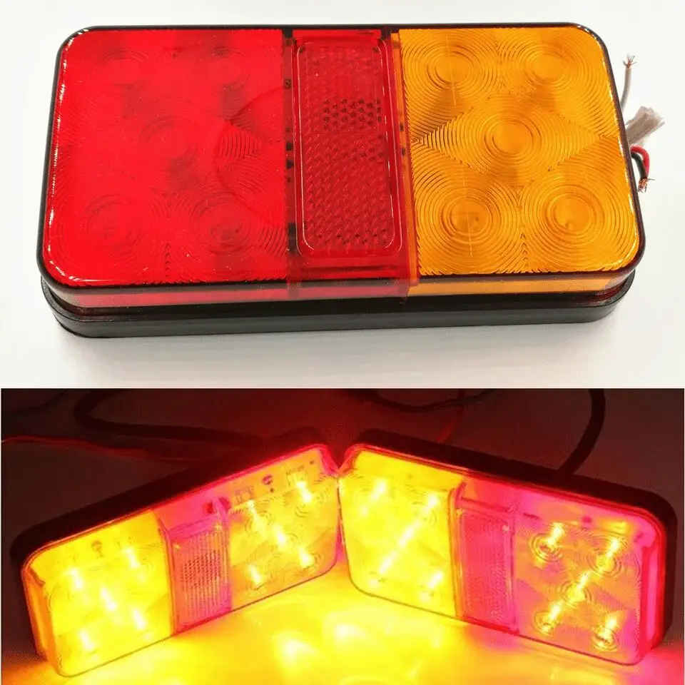 

2PCS 12V/24V Truck LED Tail Light Taillight Turn Signal Indicator Stop Lamp Rear Brake Light for Truck Trailer Caravan