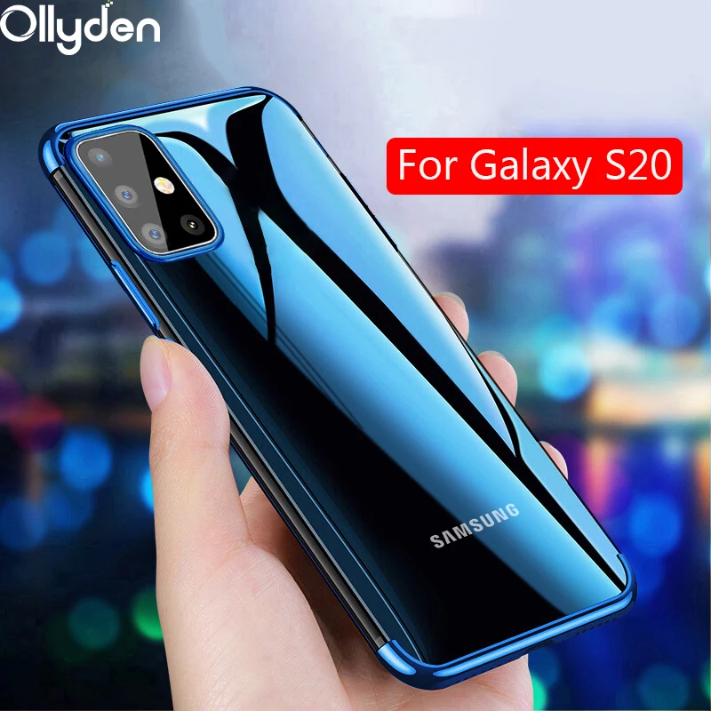 For Samsung S20 Ultra Case Luxury Laser Plating Soft TPU Silicone Clear Cover for Galaxy Plus Phone |