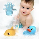Летняя игрушка Медведь акула Крокодил Детские игрушки для купания для маленьких мальчиков и девочек животные заводная игрушка для купания в воде игра для ванной комнаты